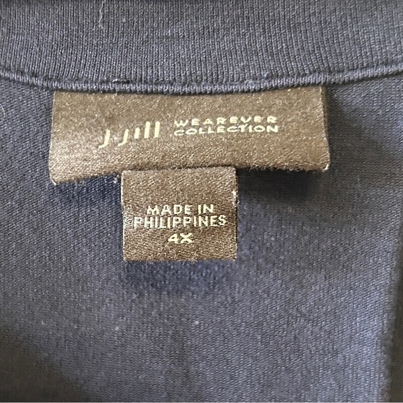 J Jill Wearever Collection Women's size 4X Navy V-Neck Top Plus Size Jersey Knit - Picture 2 of 10